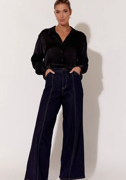 Wide Leg Dark Jeans