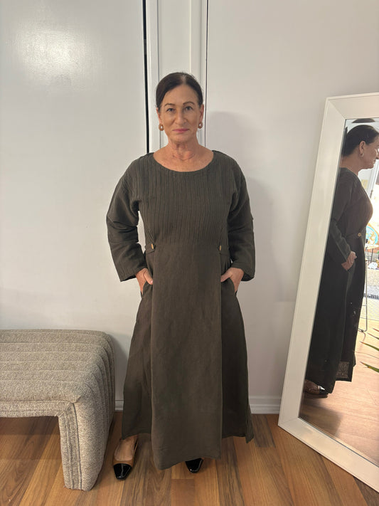 Belinda Dress Khaki