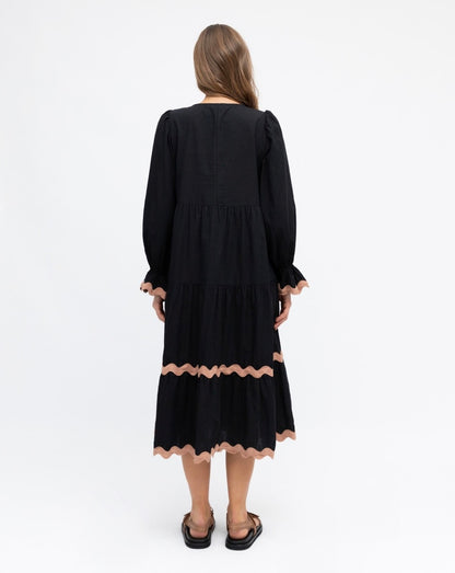 Ric Rac Trim Midi Dress