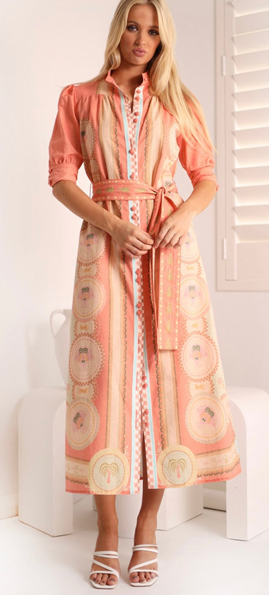 Acacia Shirt Dress - Apricot