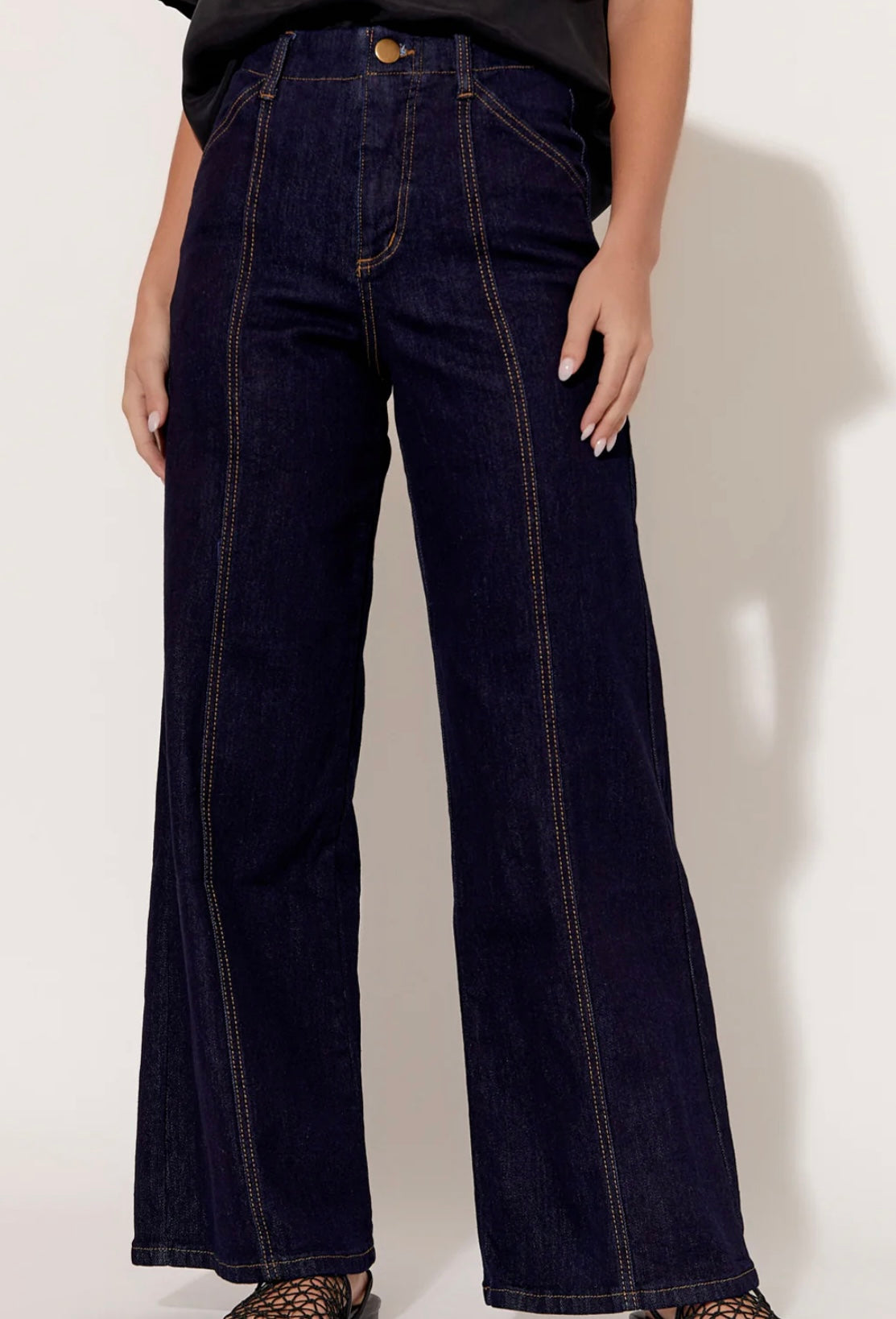 Wide Leg Dark Jeans