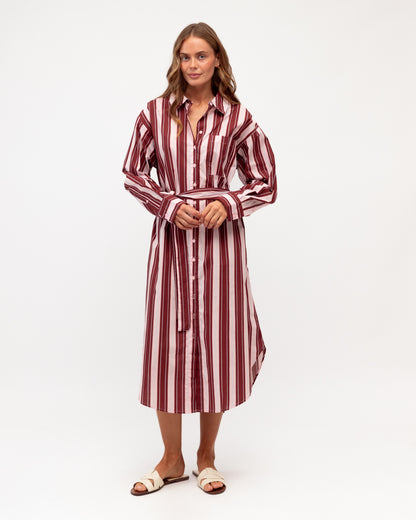 Burgundy Stripe Dress