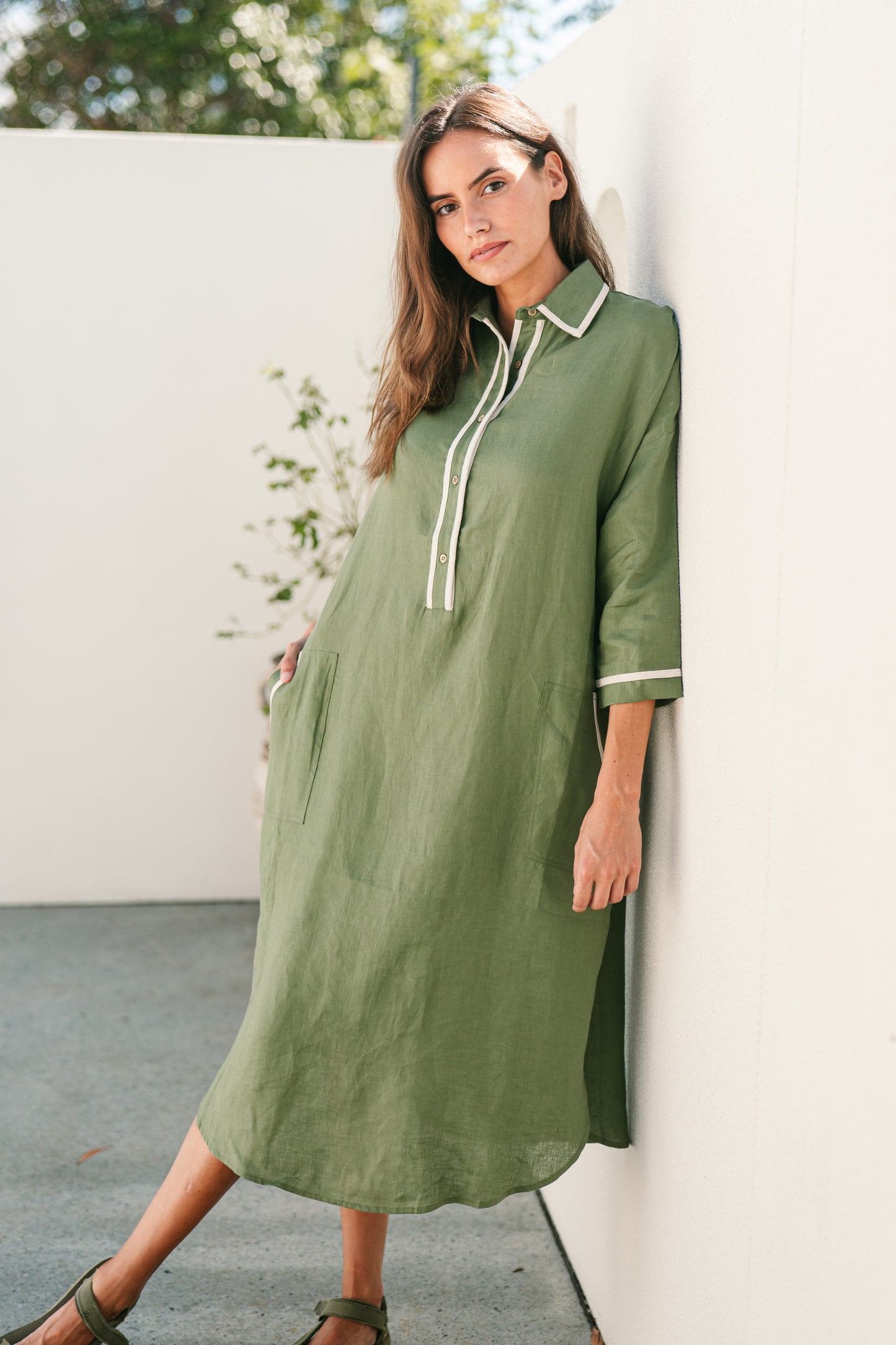 Botanical Linen Dress