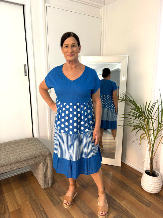 Spot Dress - Blue