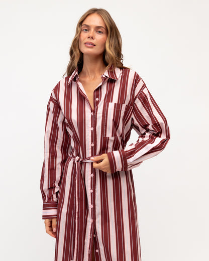 Burgundy Stripe Dress