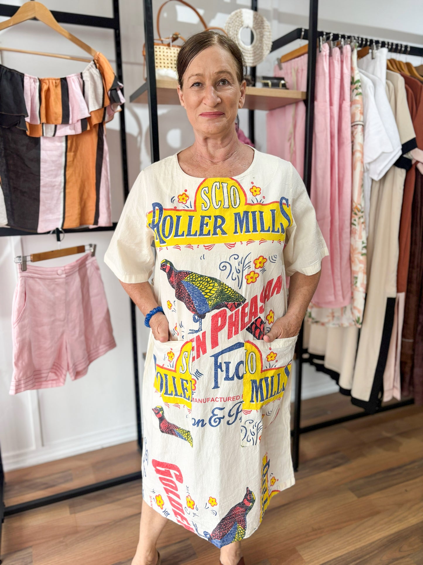 Flour Sack Dress - Pheasant