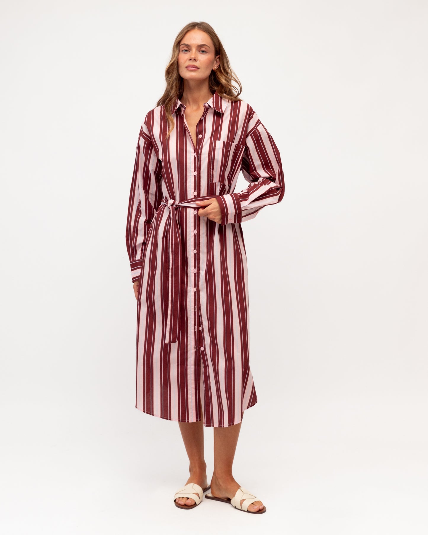 Burgundy Stripe Dress