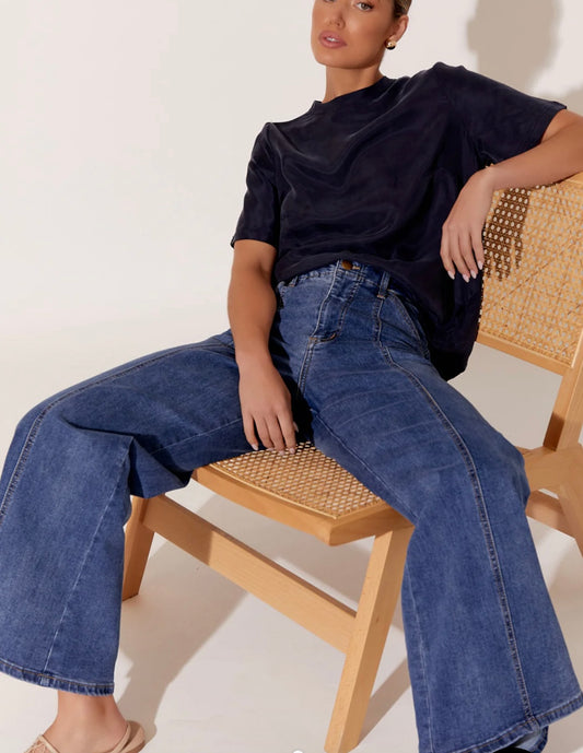 Wide Leg Denim Jeans