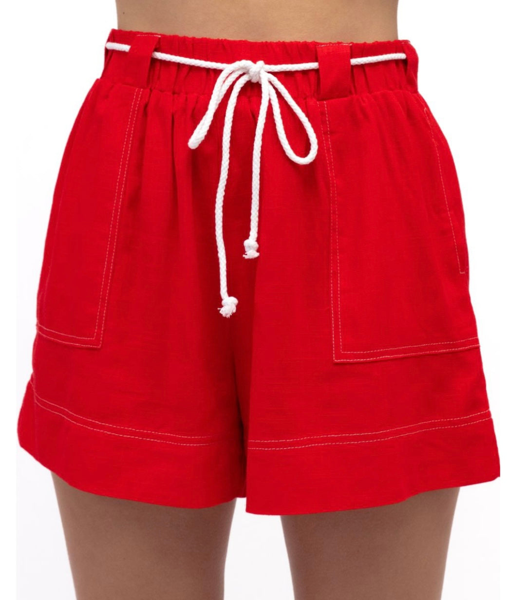 Red One Shoulder Set