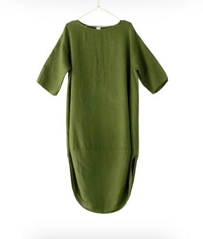 Scallop Dress - Forest Green