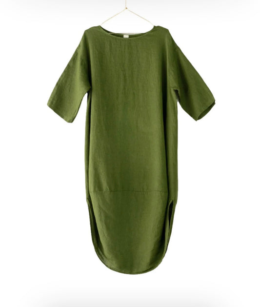 Scallop Dress - Forest Green