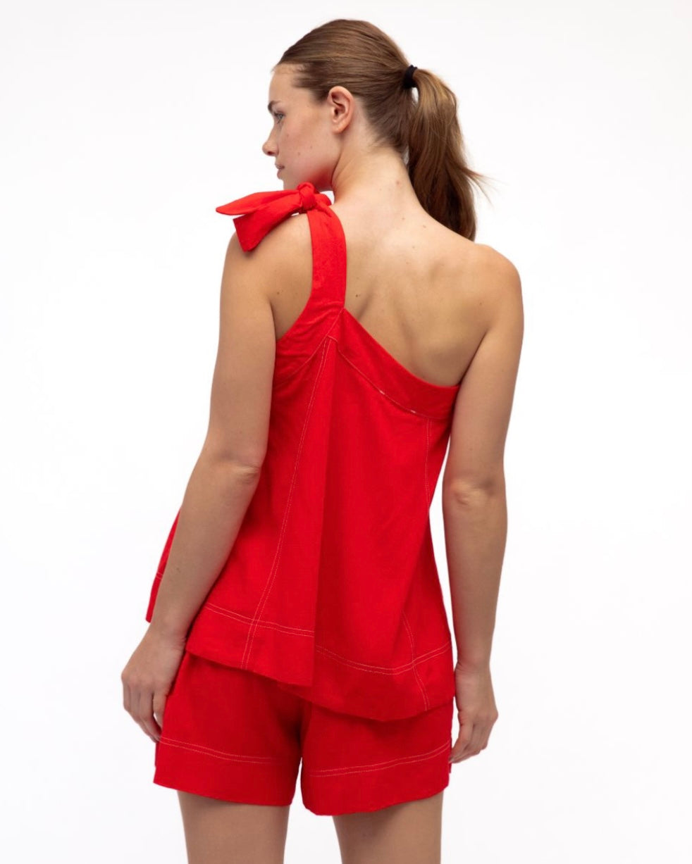 Red One Shoulder Set