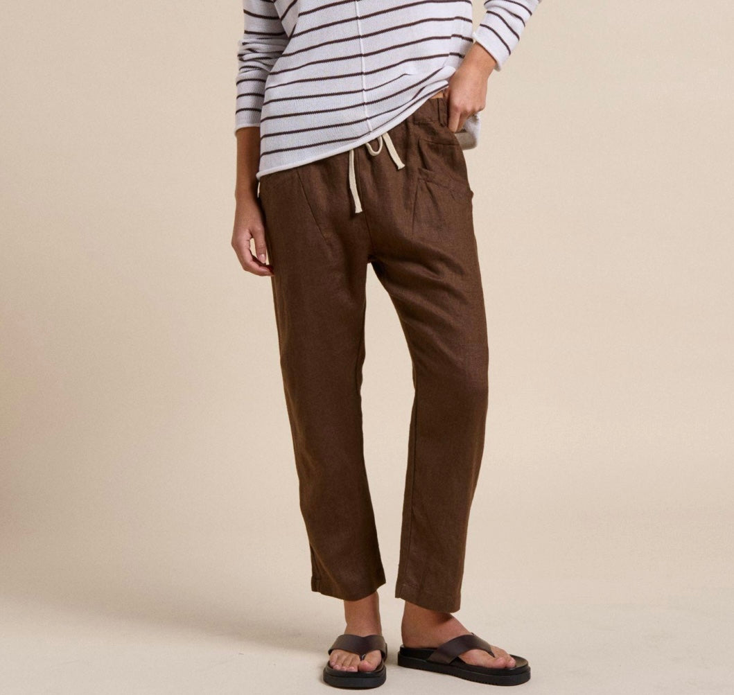 Luxe Linen Pants - Chocolate