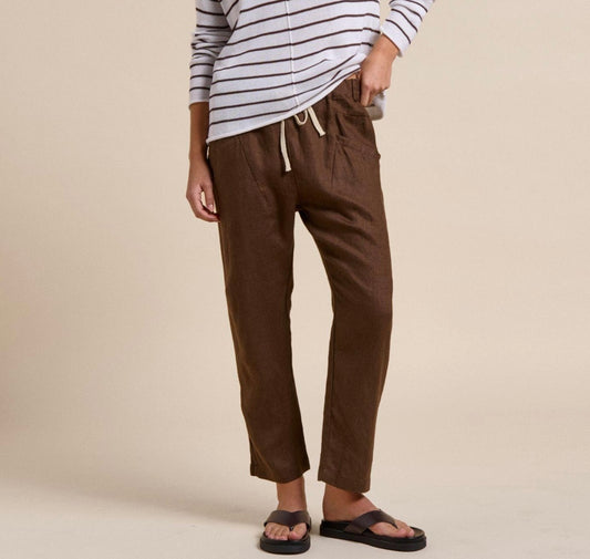 Luxe Linen Pants - Chocolate
