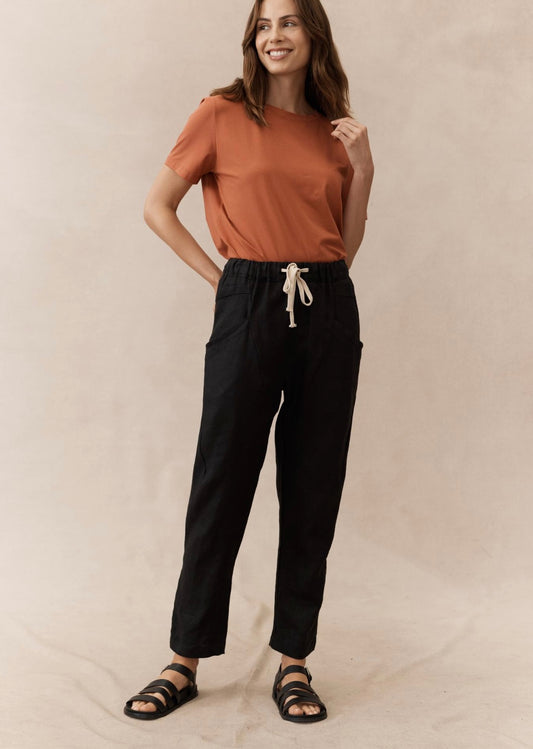 Luxe Linen Pants - Black