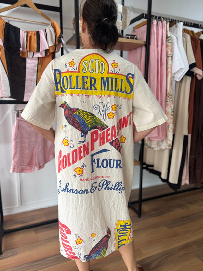 Flour Sack Dress - Pheasant