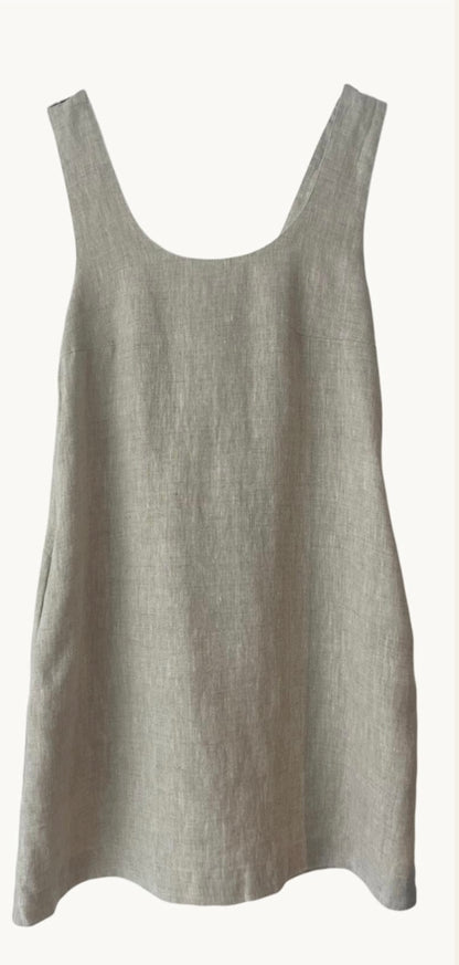 Tie Back Linen Dress