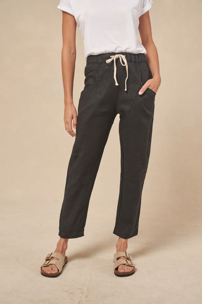 Luxe Linen Pants - Black