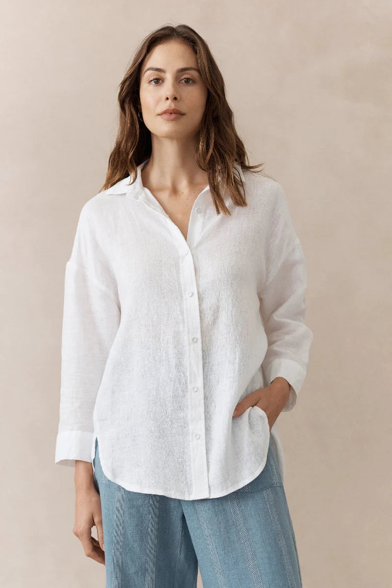 Luxe Linen Shirt - White