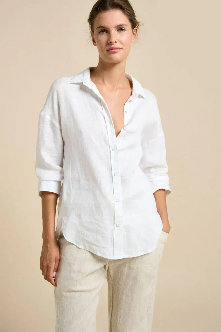 Luxe Linen Shirt - White