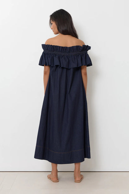 Lightweight Denim Frill Dress