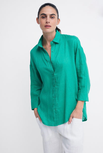 Teal Linen Shirt