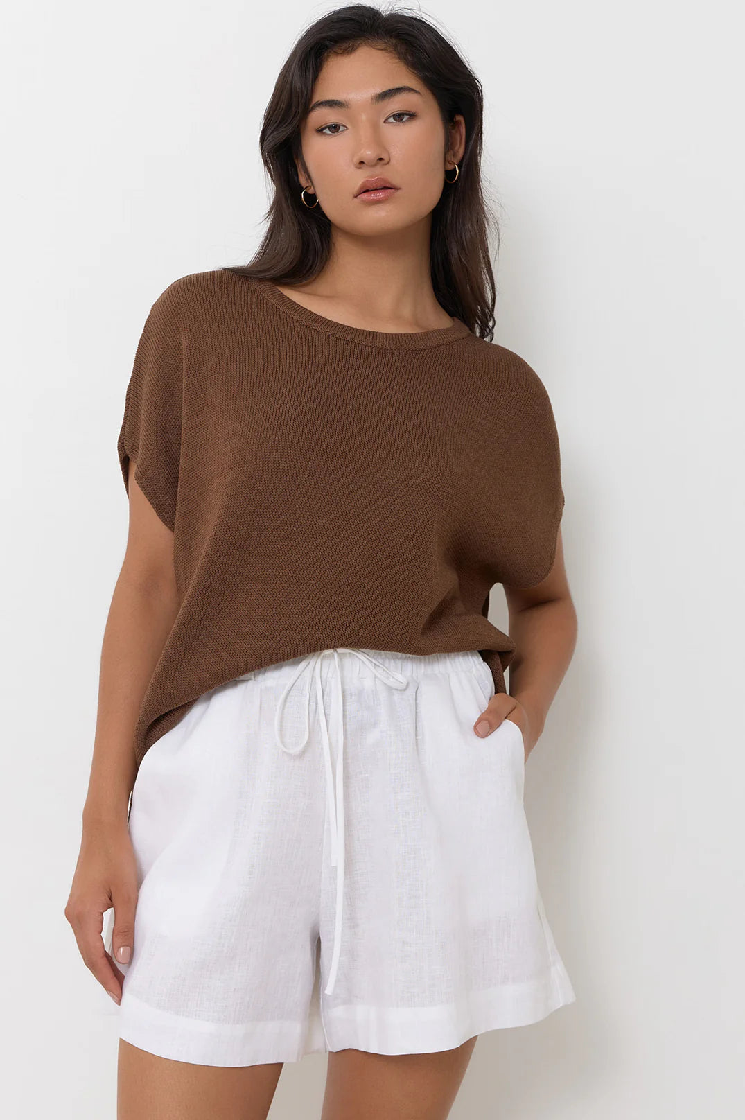 White Linen Shorts