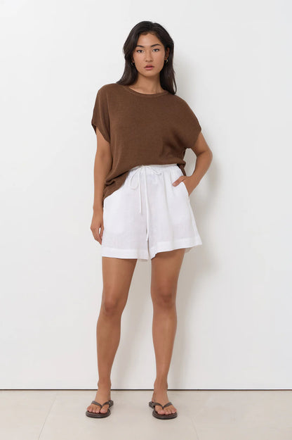 White Linen Shorts