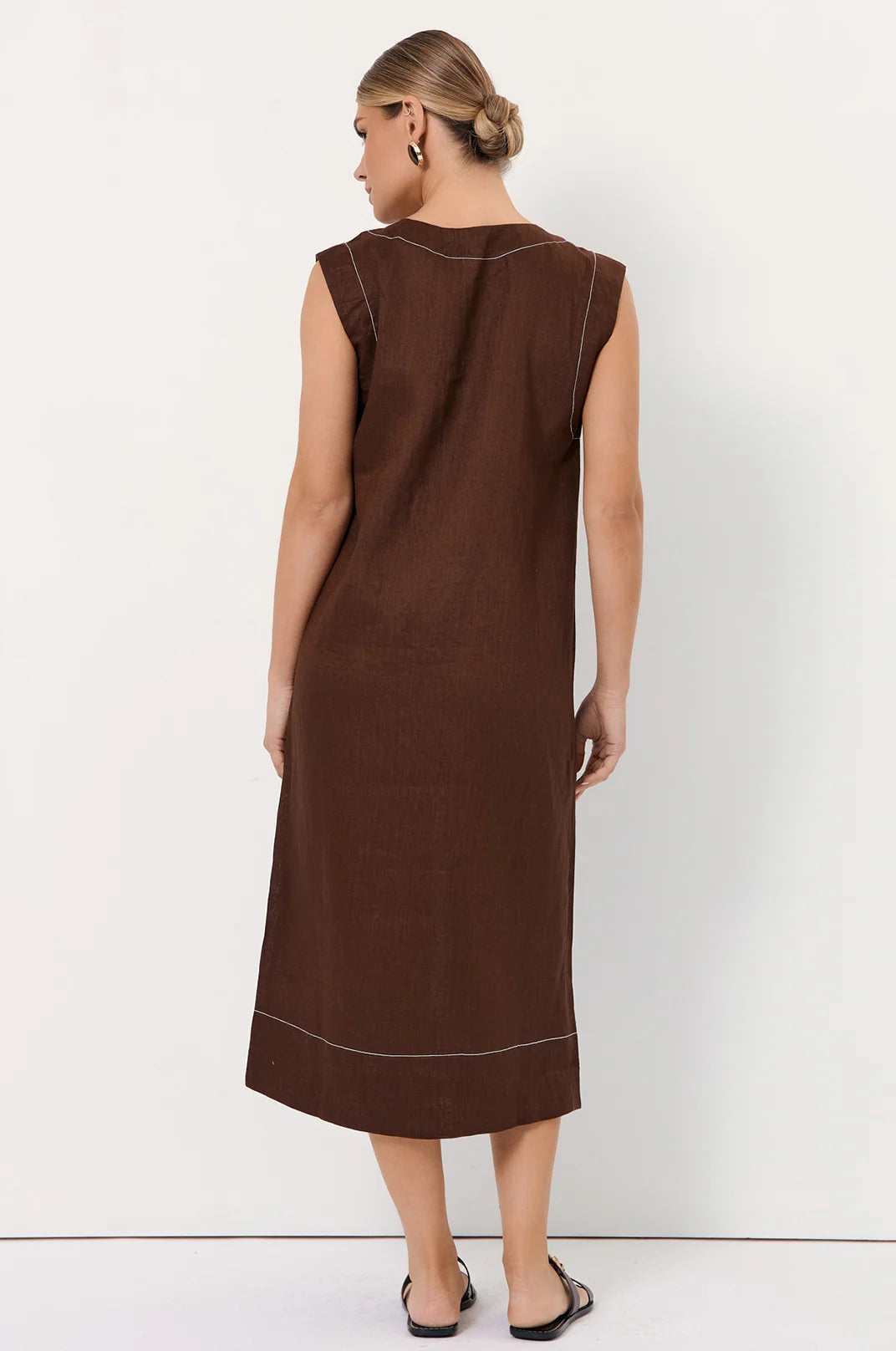 Button Front Linen Dress
