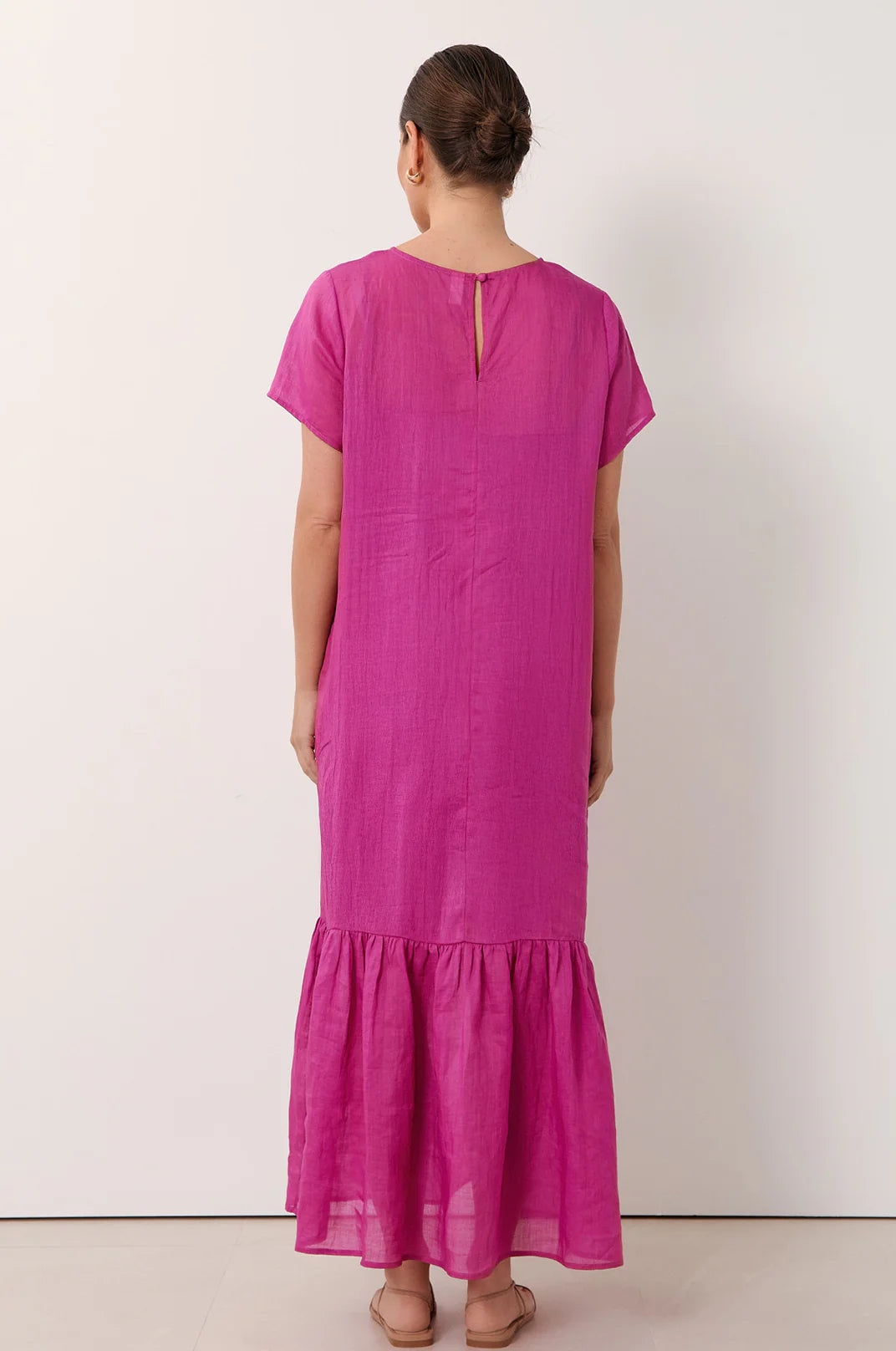 Ramie Maxi Dress - Magenta