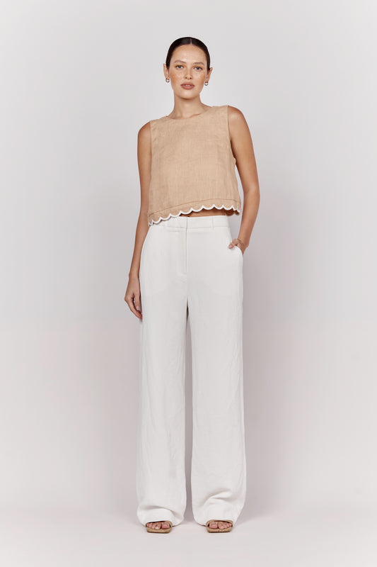 Scallop Top - Beige