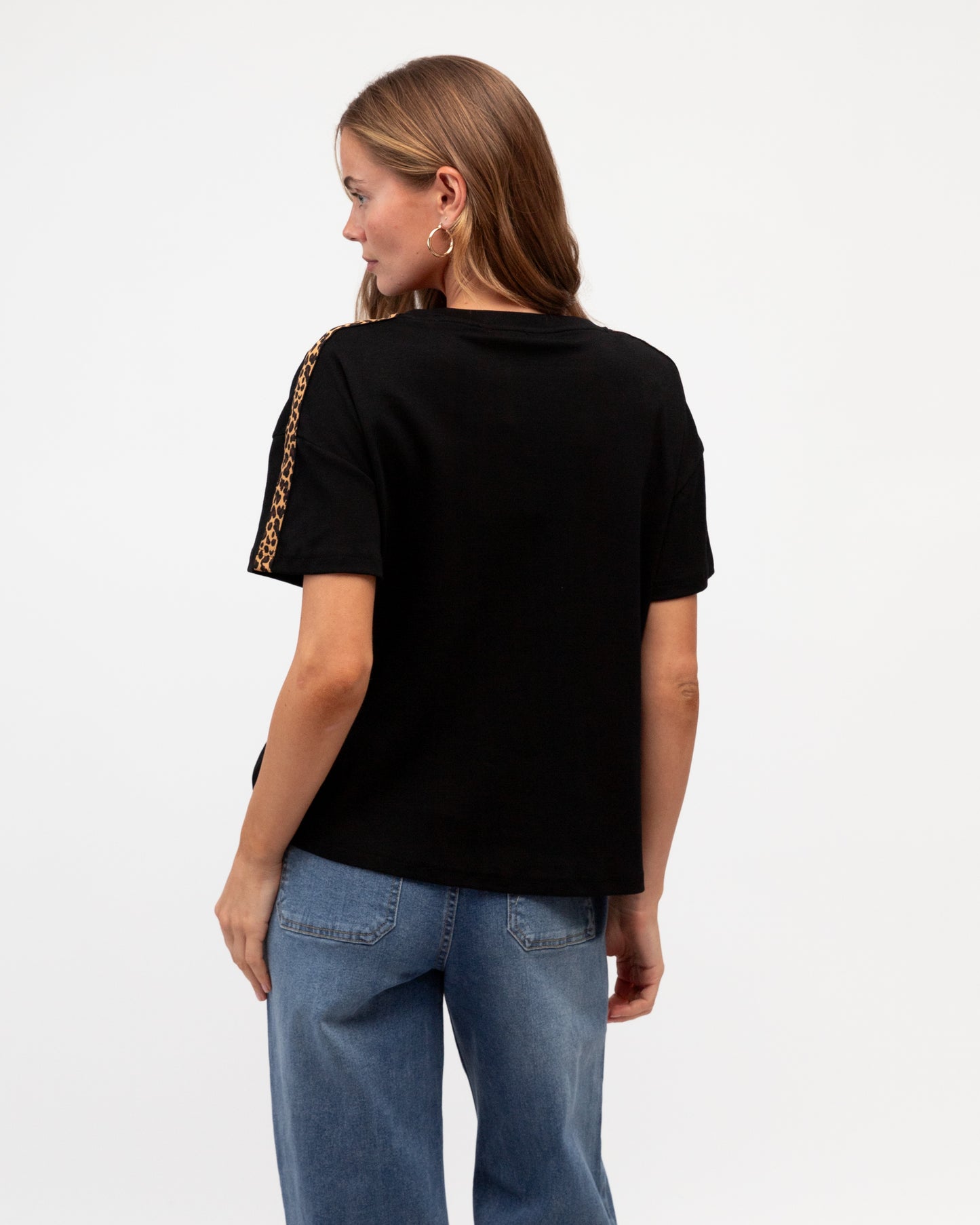 Leopard Trim Tee