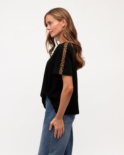 Leopard Trim Tee