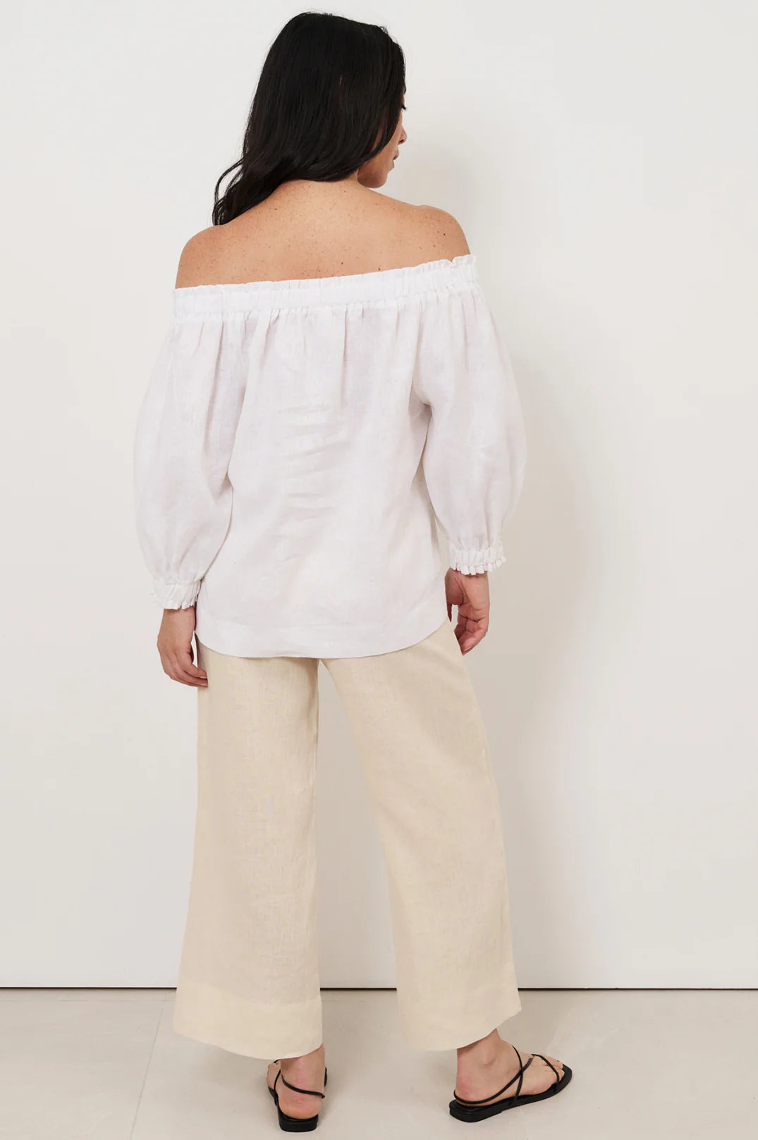 Linen Off Shoulder Top - White