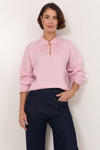 Adelaide Linen Top - Pink