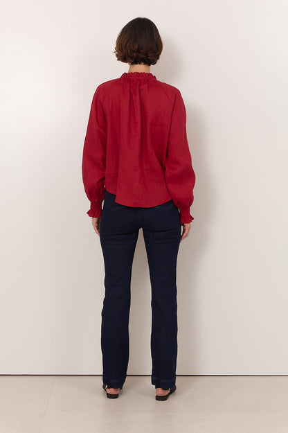 Adelaide Linen Top - Red