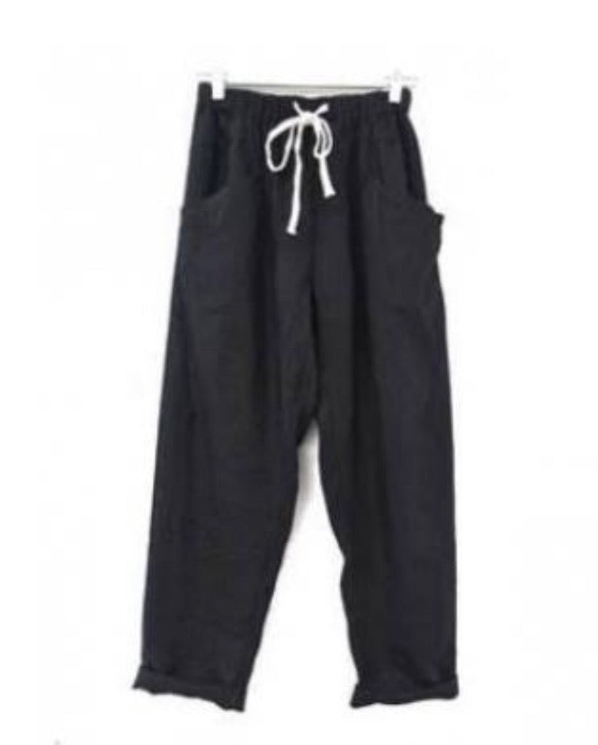 Luxe Linen Pants - Black